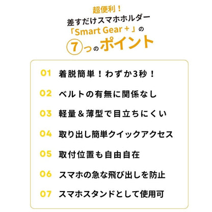 【3秒着脱】腰装着 スマホホルダー SmartGearプラス