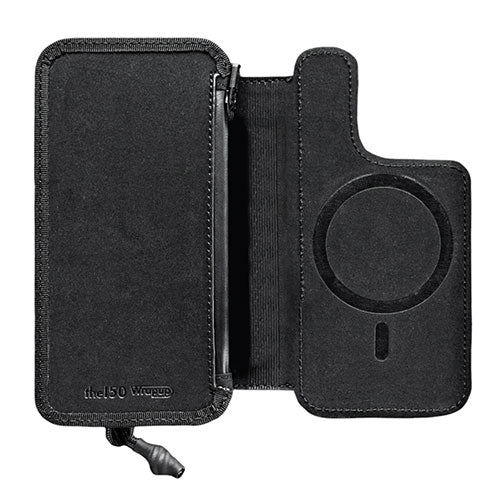 the150 キャッシュレス時代のiPhoneケース Wrapup 栃木レザー iPhone14Pro用 ブラック THE150-0015-BK-TL