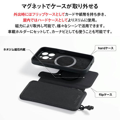 the150 キャッシュレス時代のiPhoneケース Wrapup 栃木レザー iPhone12～16／iPhone12～16 Pro用 ブラック