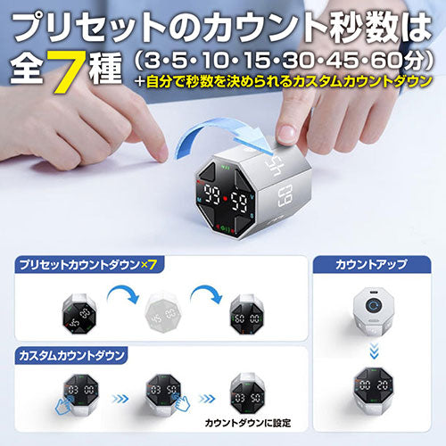 llano TickTime MAX ポモドーロタイマー 生産性アップ・集中力向上 手のひらサイズ 3/5/10/15/25/30/45/60分