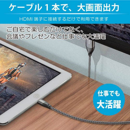 日本トラストテクノロジー JTT hoco UA15 HDMI 変換ケーブル for iOS UA15-LH-BK - ユウボク東京公式ストア